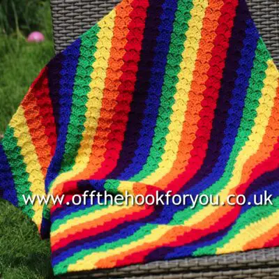 Rainbow Blanket – Corner to Corner (easy beginners baby project)