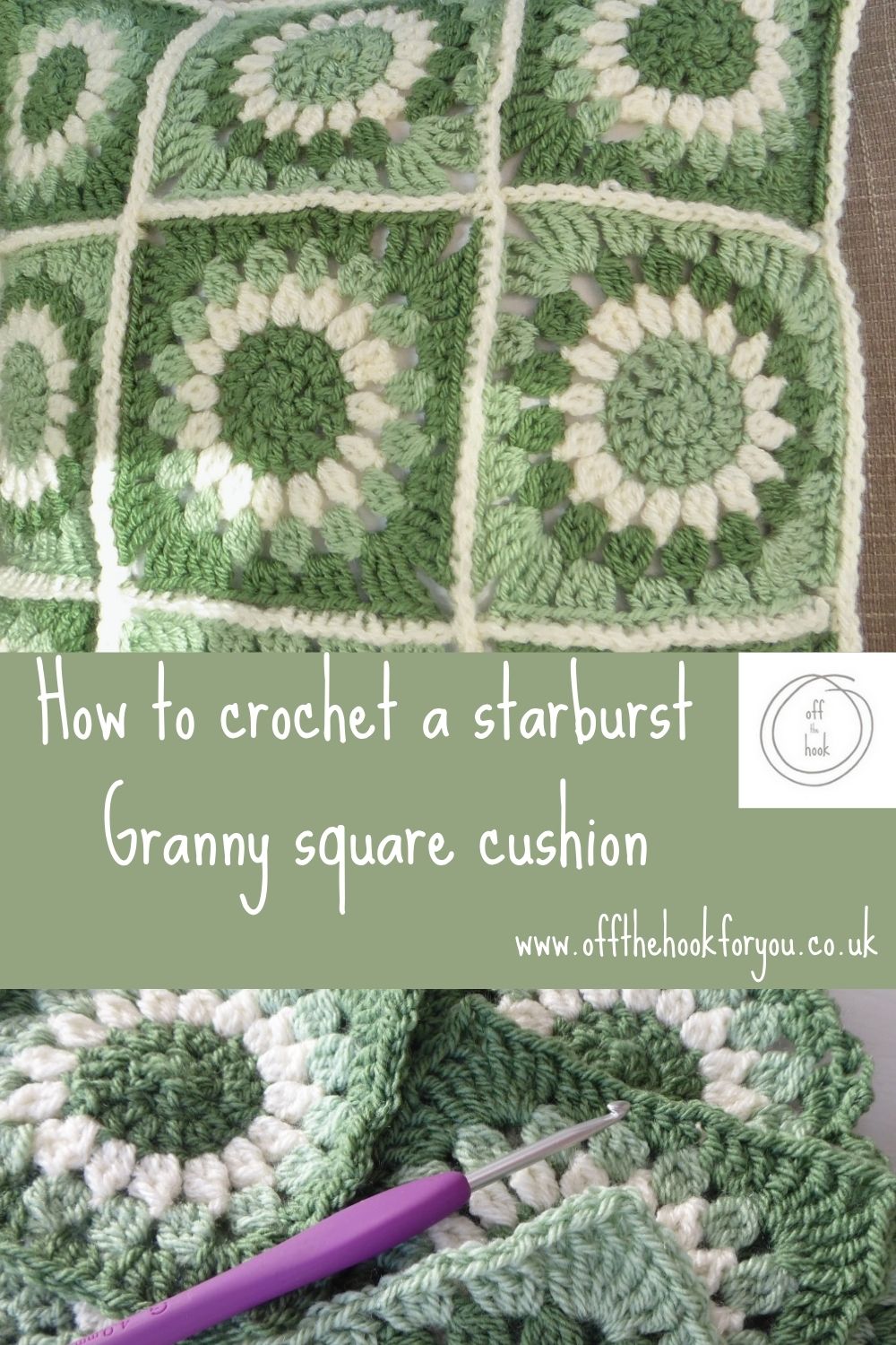 Starburst Granny Square cushion 