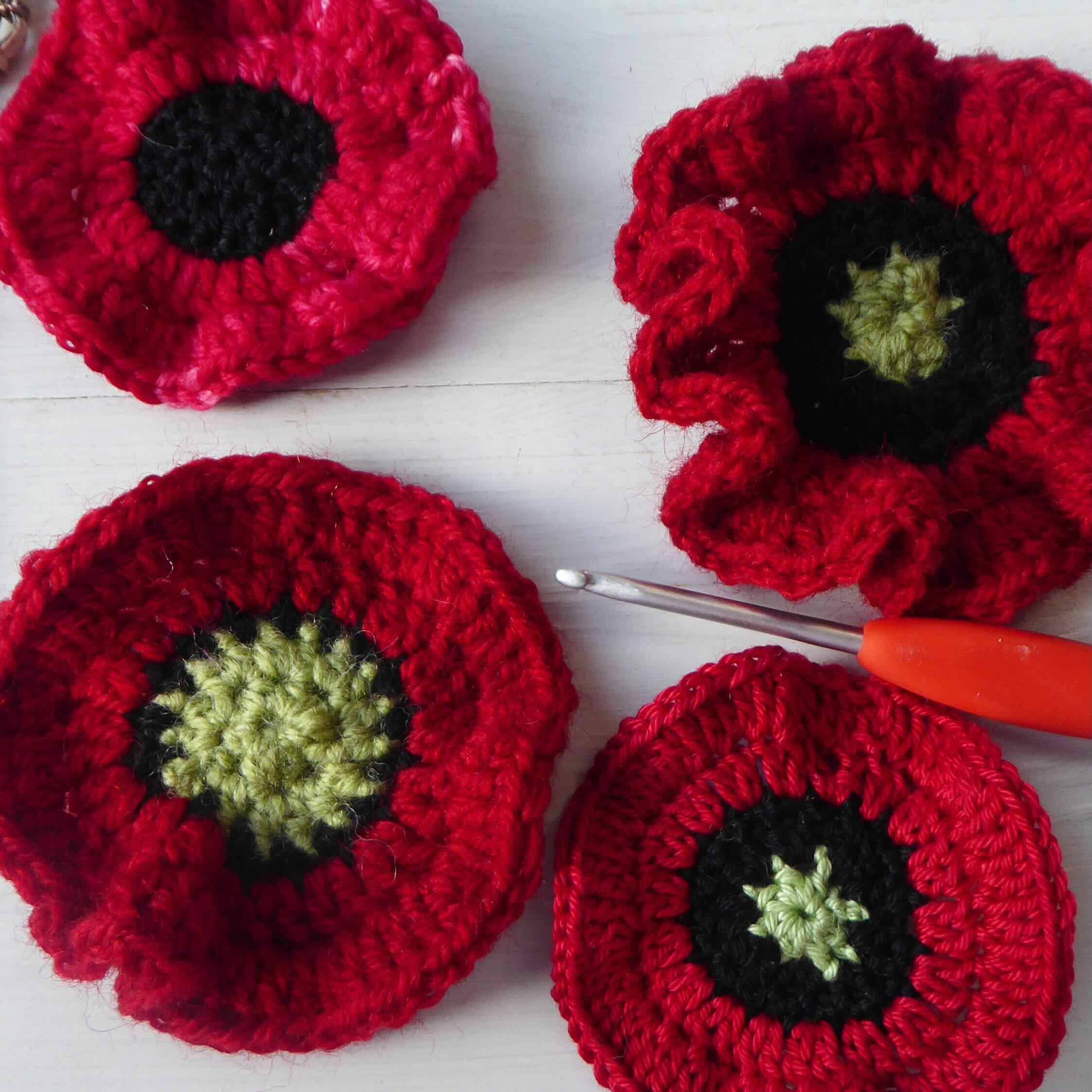 crochet poppy patterns - easy and quick
