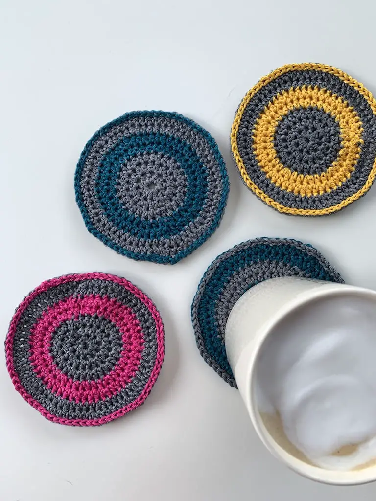 easy crochet coasters modern pattern