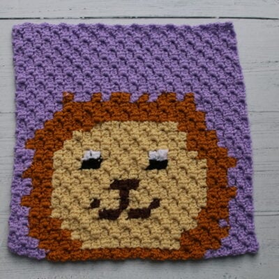 Lion c2c graph crochet animal a long, cal,