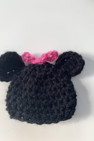 big knit crochet hat mickey