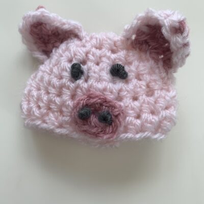 crochet pig hat