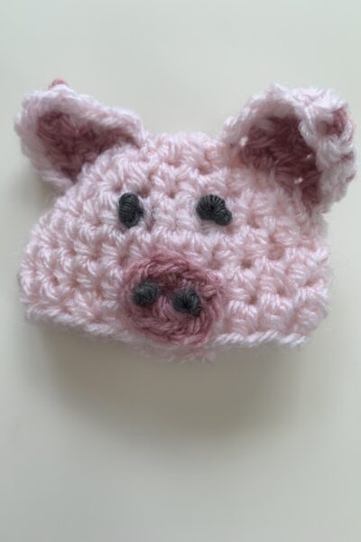 crochet pig hat