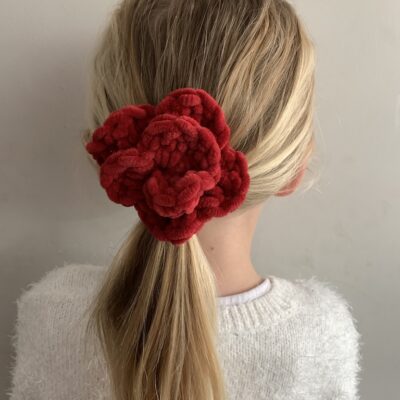 crochet rose hair bobble