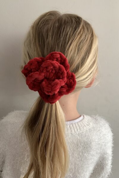 crochet rose hair bobble