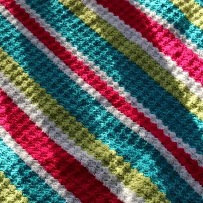 C2C Blanket free pattern -Bright Lines Blanket