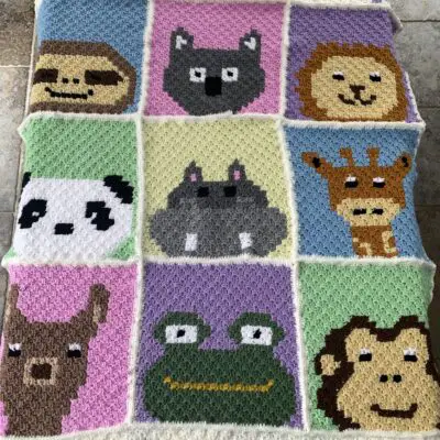 animal crochet blanket free pattern