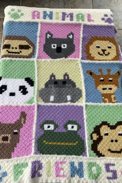 animal crochet blanket free pattern