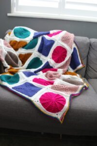 boho solids blanket, geo-boho cal, crochet