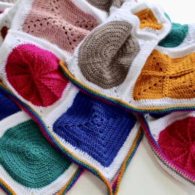 Geo-boho cygnet yarn free cal bright blanket crochet pattern