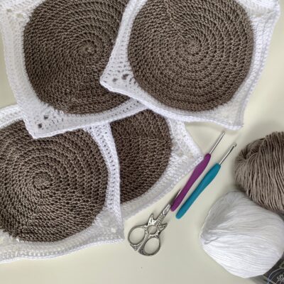 Geo boho crochet circle blanket, free pattern CAL