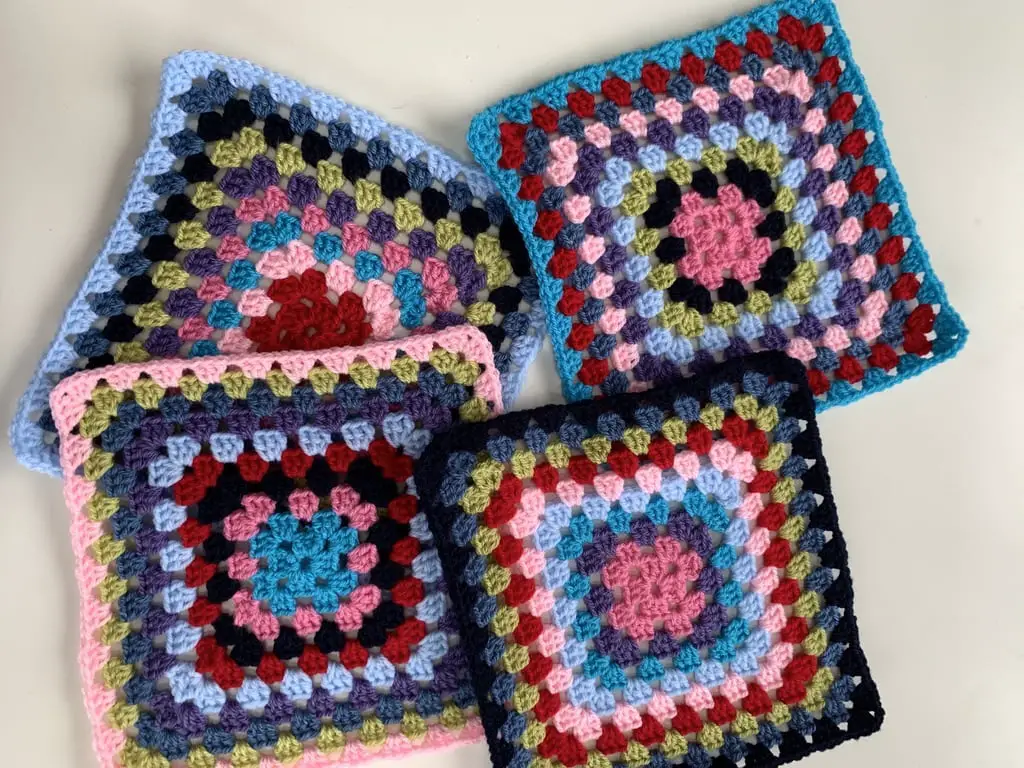 Colourful Granny square blanket