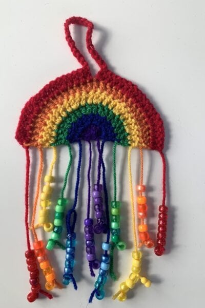 Quick crochet rainbow with beads - NO SEWING