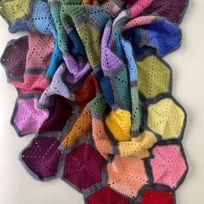 crochet hexagon blanket hexiranbow, free crochet pattern with videos. www.offthehookforyou.co.uk