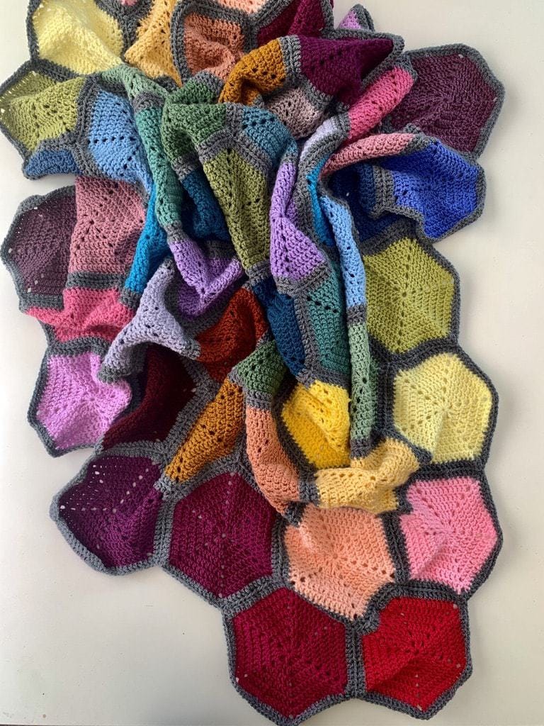 Crochet Hexagon Blanket pattern - off the hook for you