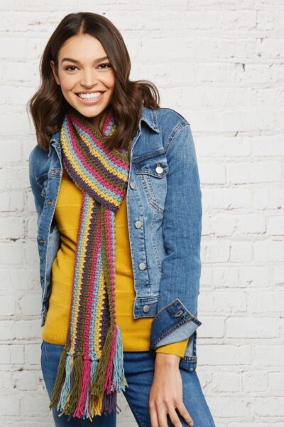 mini bean stitch scarf pattern
