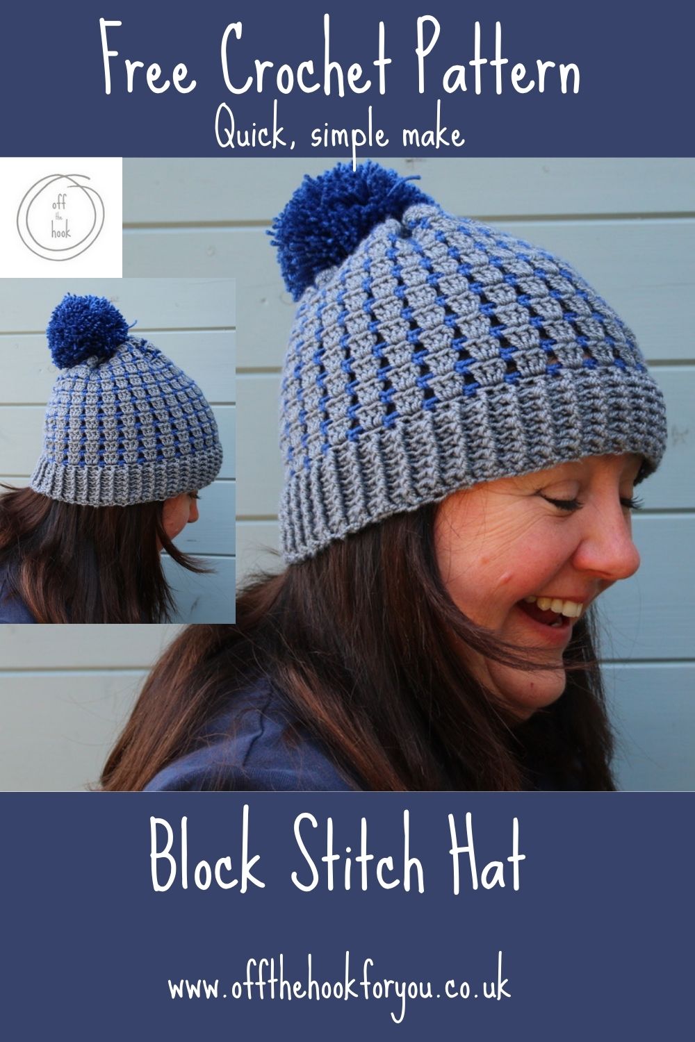 Block stitch crochet hat - free pattern