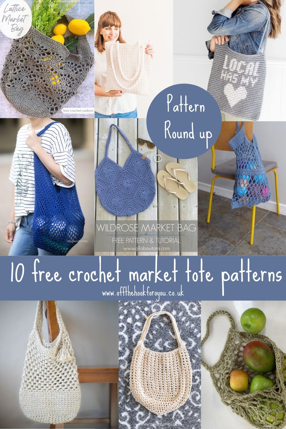 10 free crochet market tote/ bag patterns