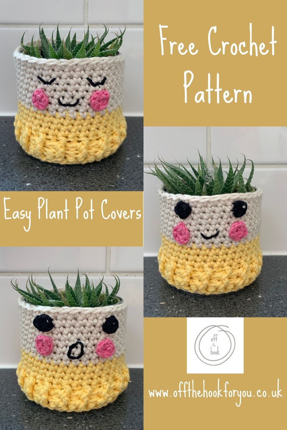 Easy crochet plant pot cover