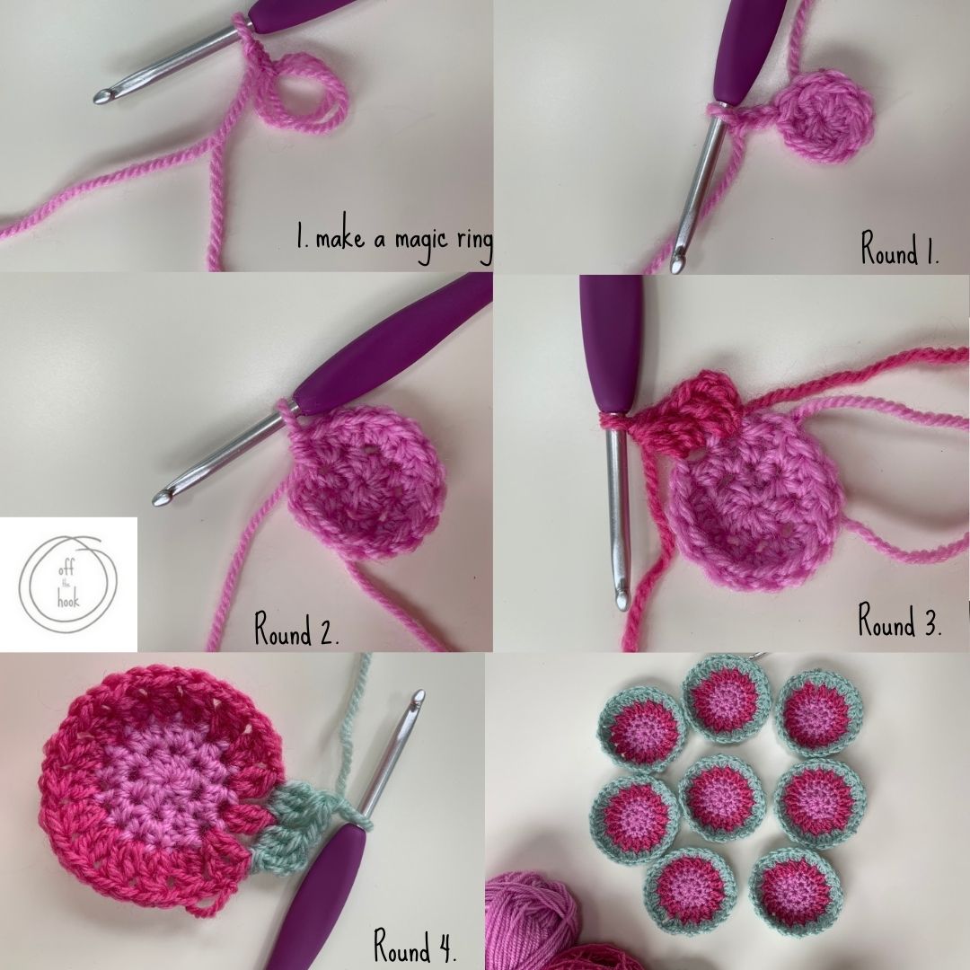 Starburst granny square step by step