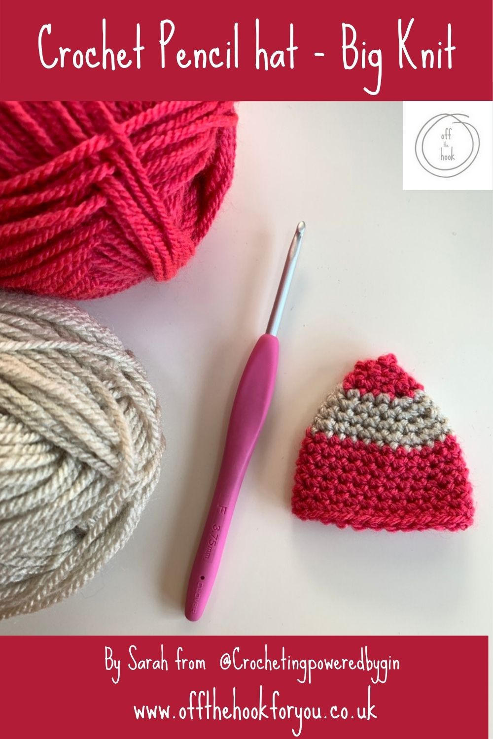 Big knit crochet pencil hat