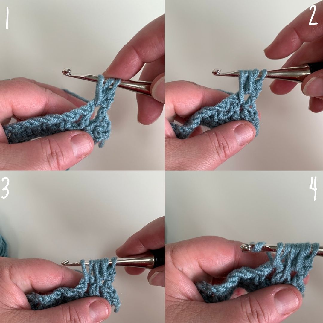 Crochet feather stitch photo tutorial