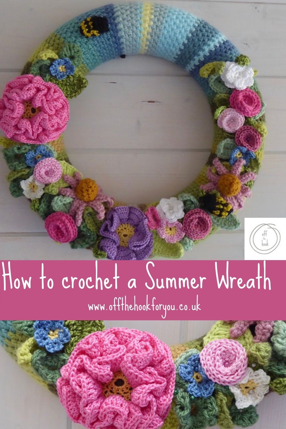 Summer crochet wreath free pattern