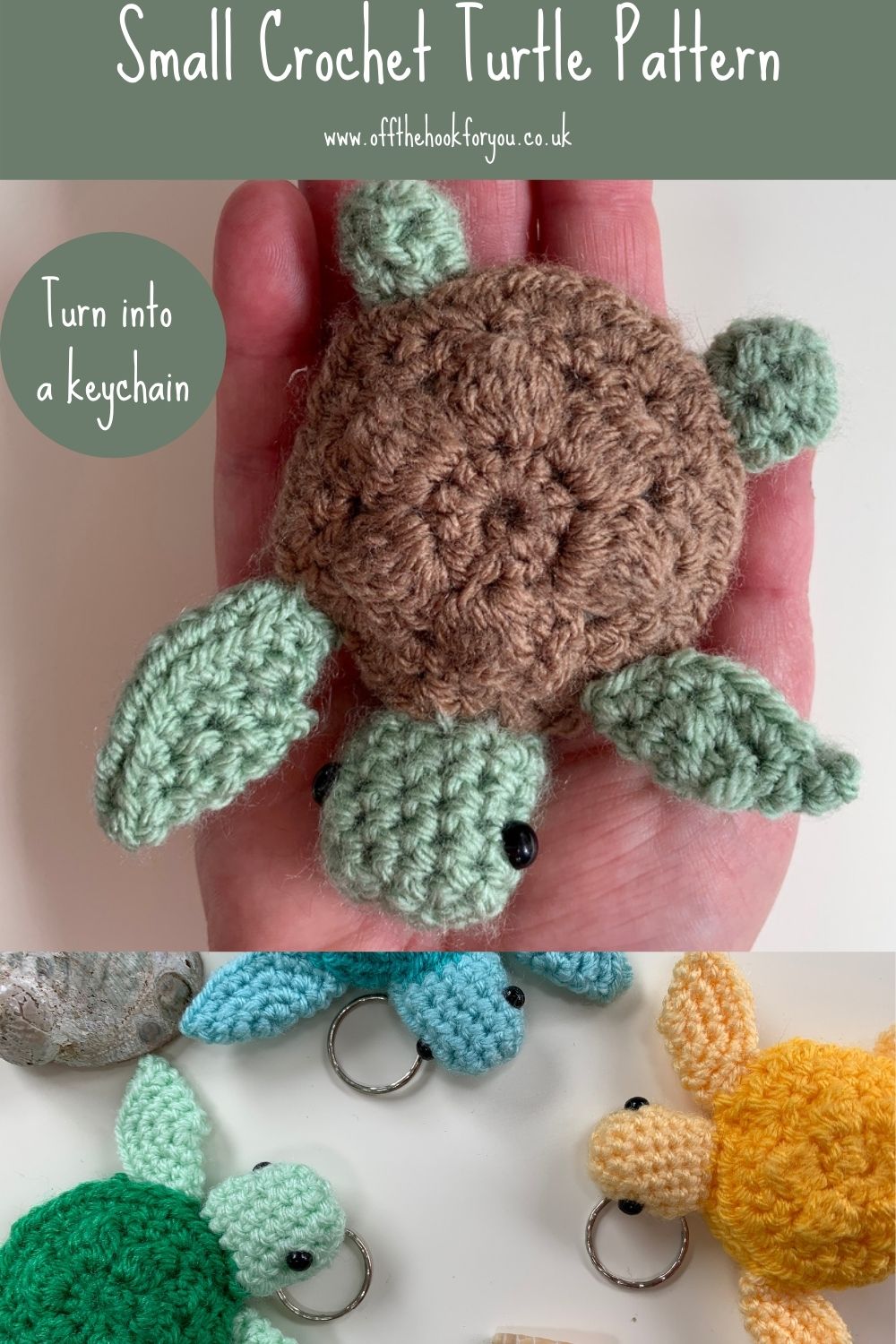 Mini crochet turtle pattern