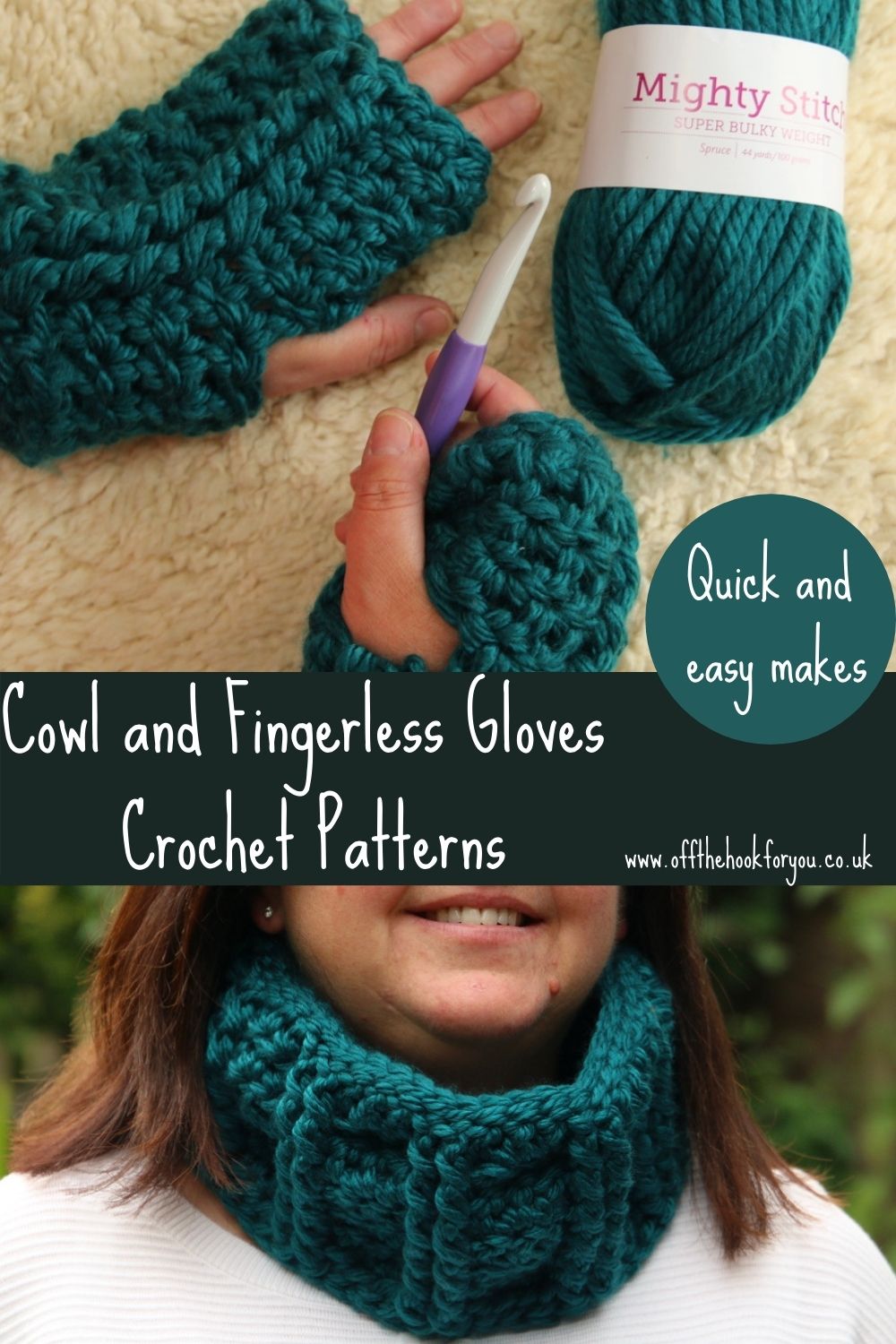 Quick crochet fingerless gloves pattern