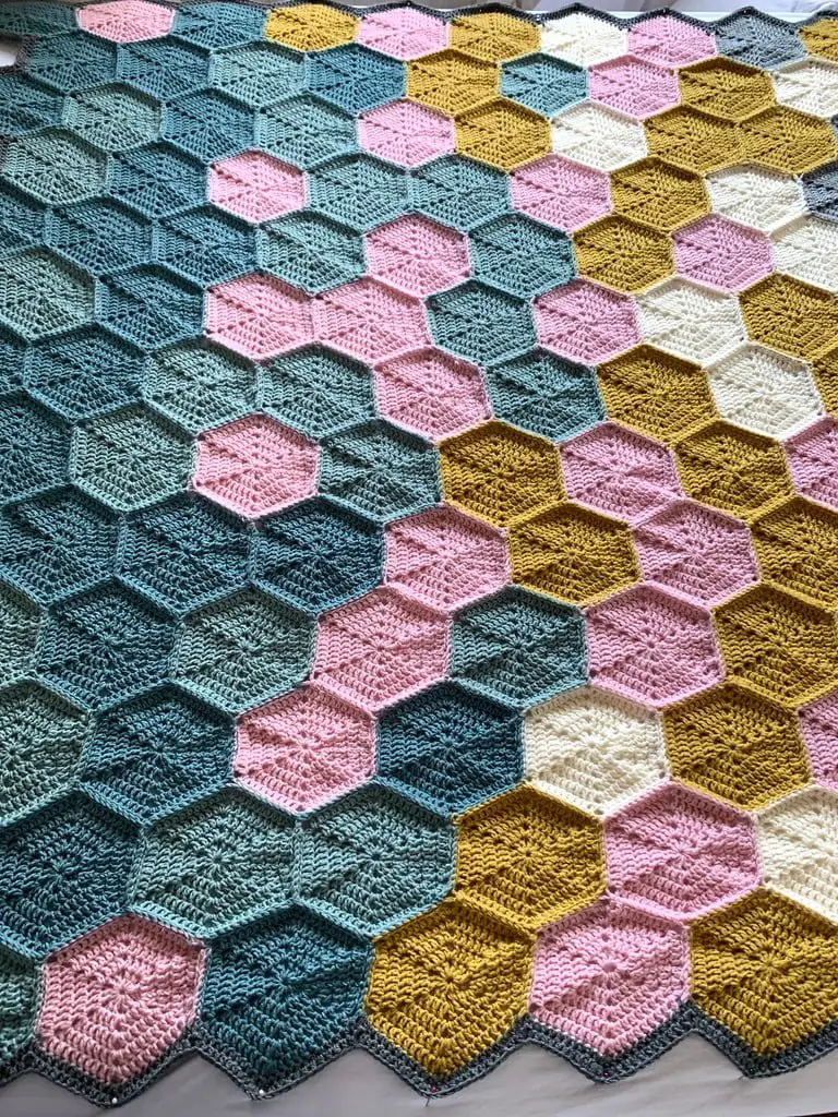 easy hexagon blanket crochet pattern