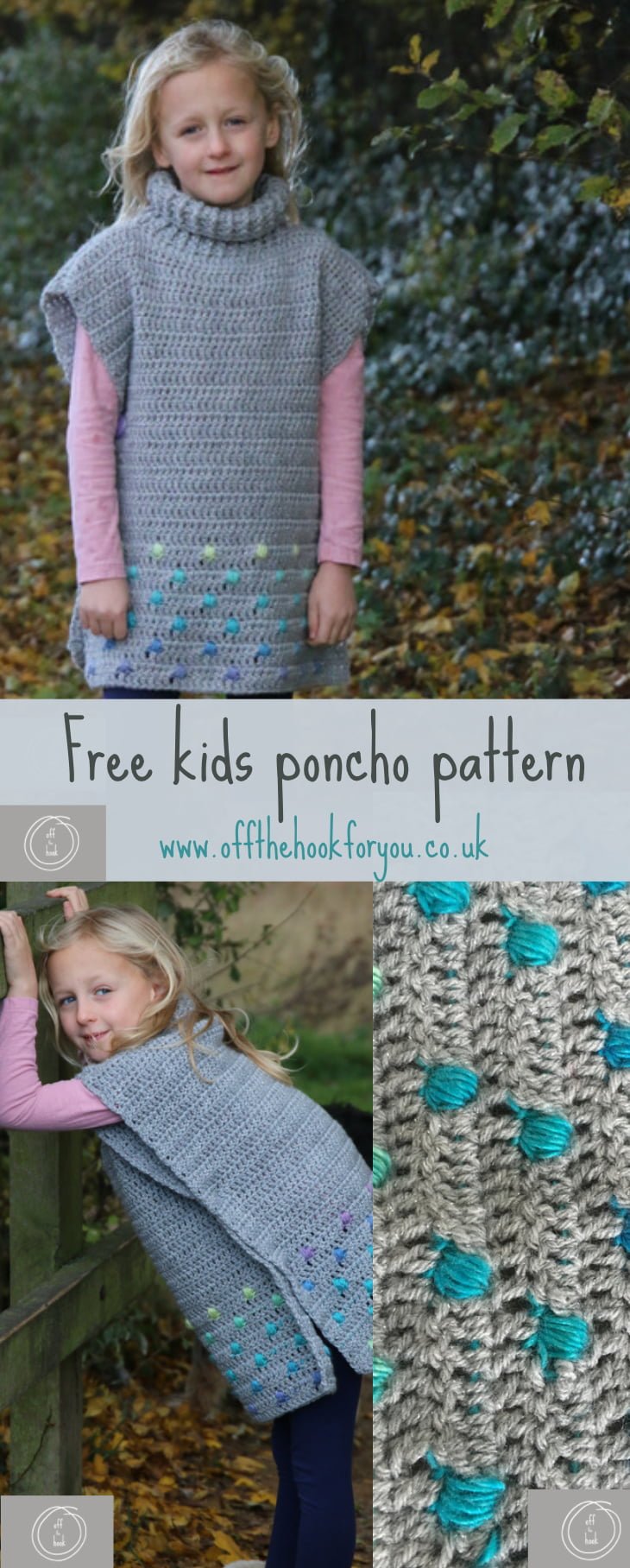 easy kids crochet poncho pattern