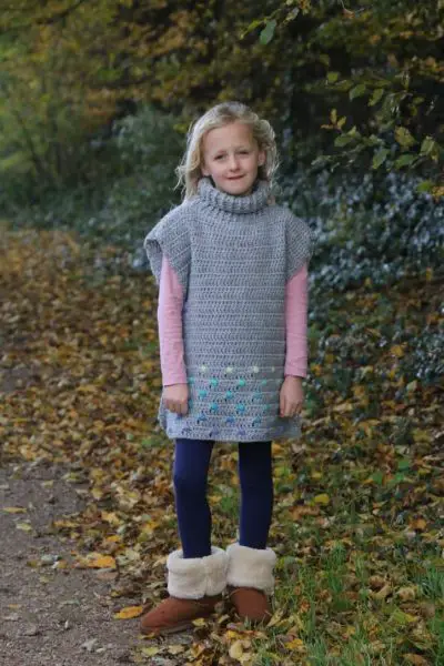 easy kids crochet poncho pattern free