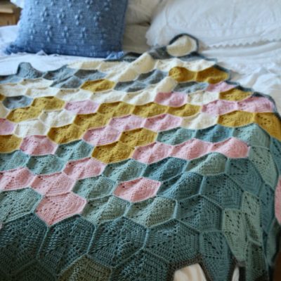 Basic Solid Hexagon Crochet Blanket
