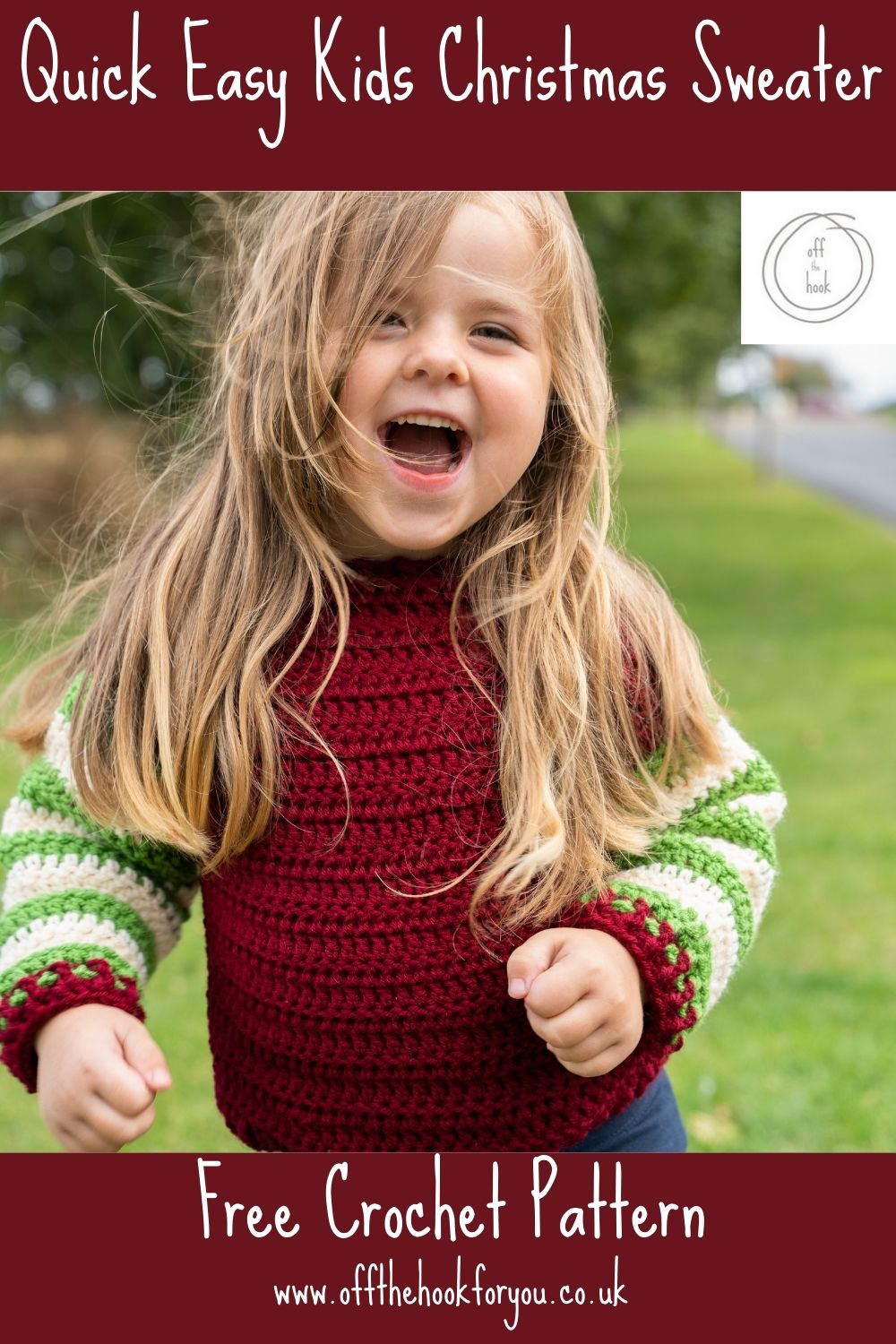 Crochet Christmas Kids Sweater - Easy Pattern - off the hook for you