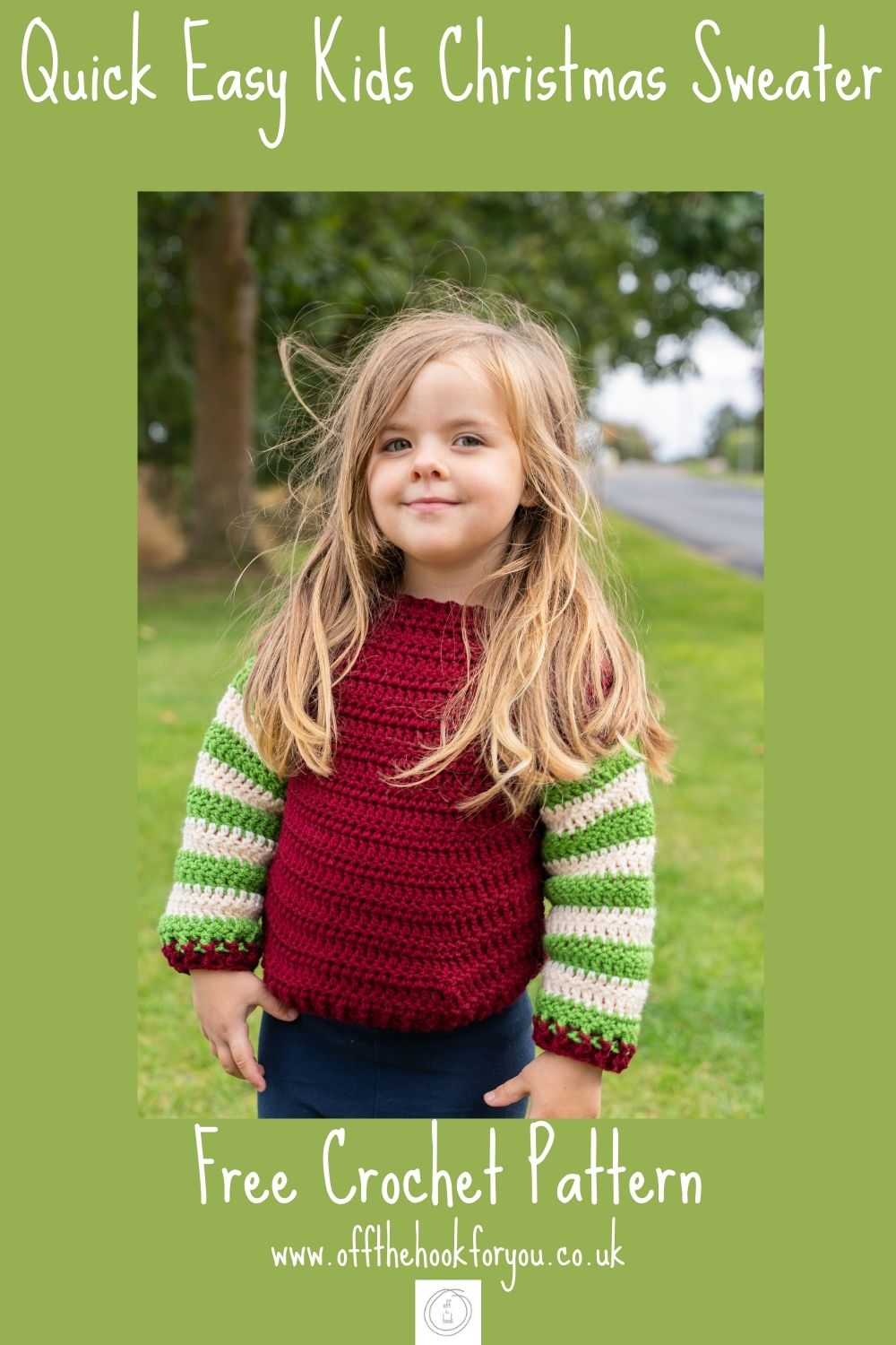Crochet christmas kids sweater easy free pattern