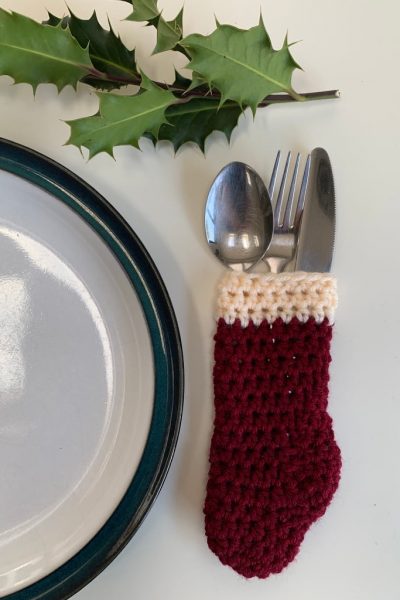 crochet cutlery stocking