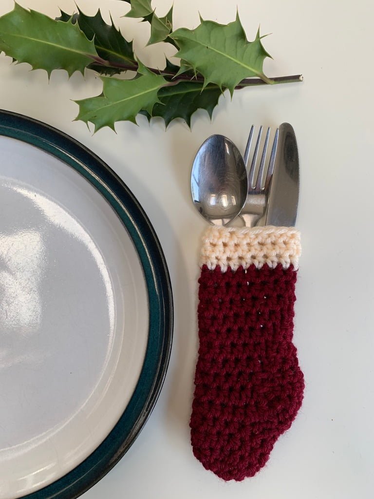 crochet cutlery stocking