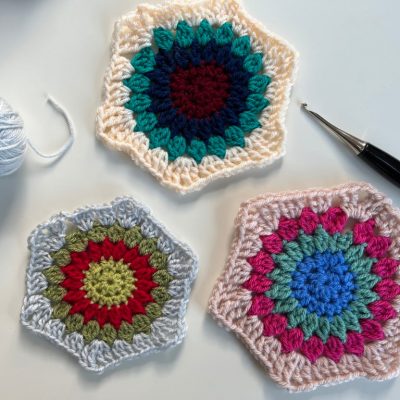 Crochet hexagon pattern different yarn weights