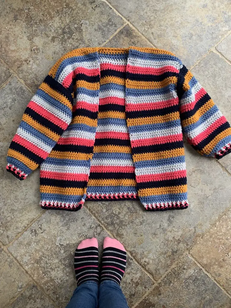 striped crochet cardigan free pattern
