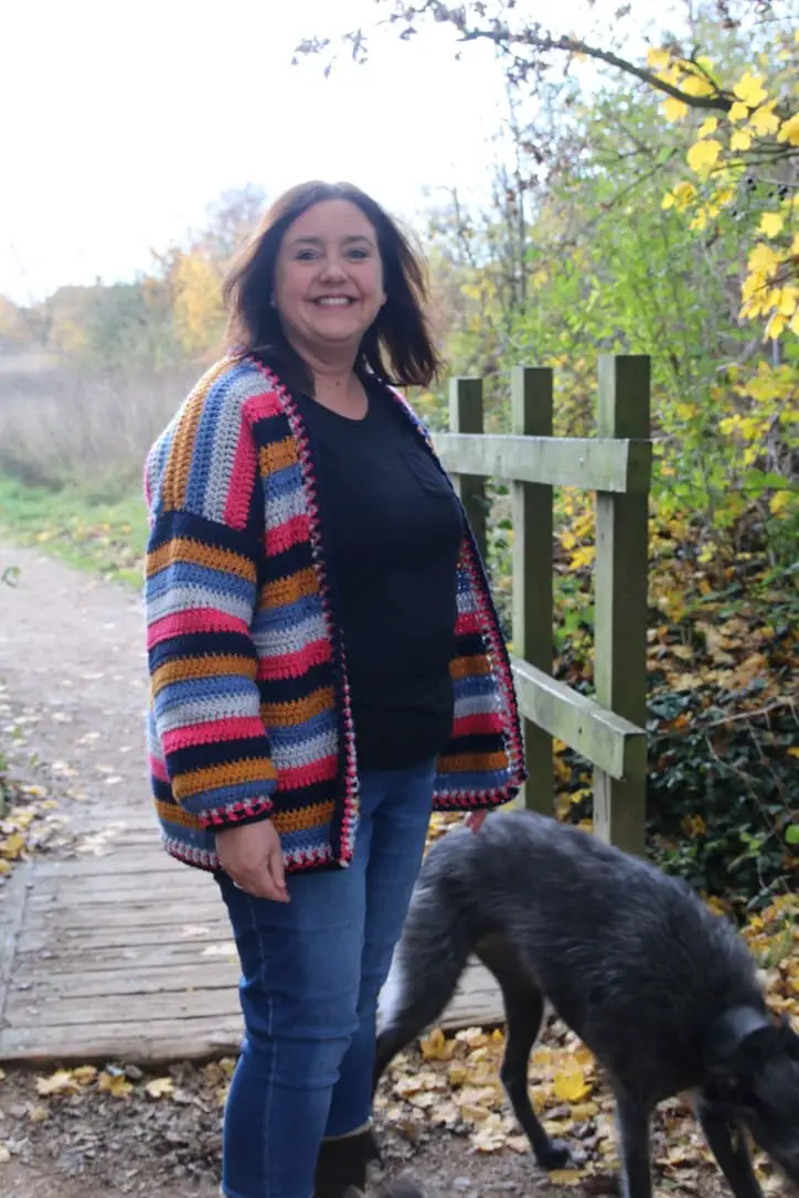 Striped crochet cardigan free pattern