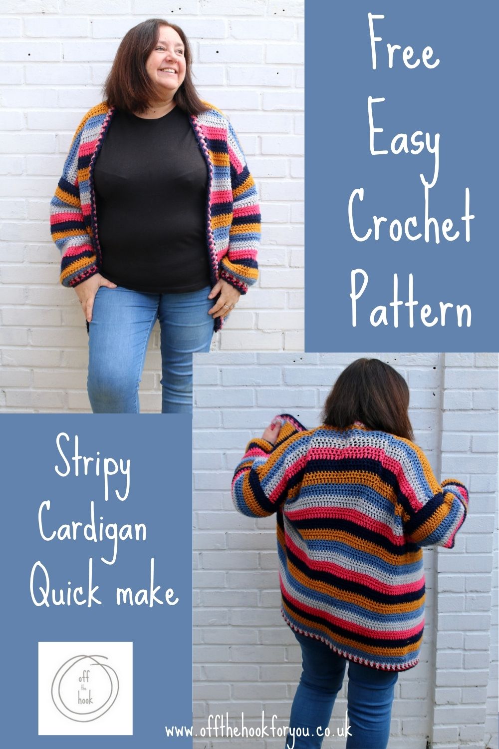 stripy crochet cardigan free pattern