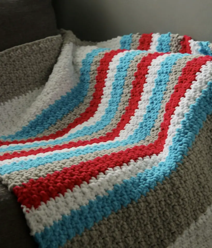 Chenille baby blanket easy beginner pattern