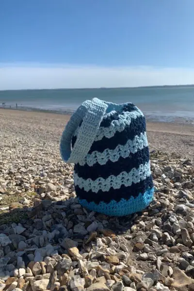 crochet beach bag stripy free pattern