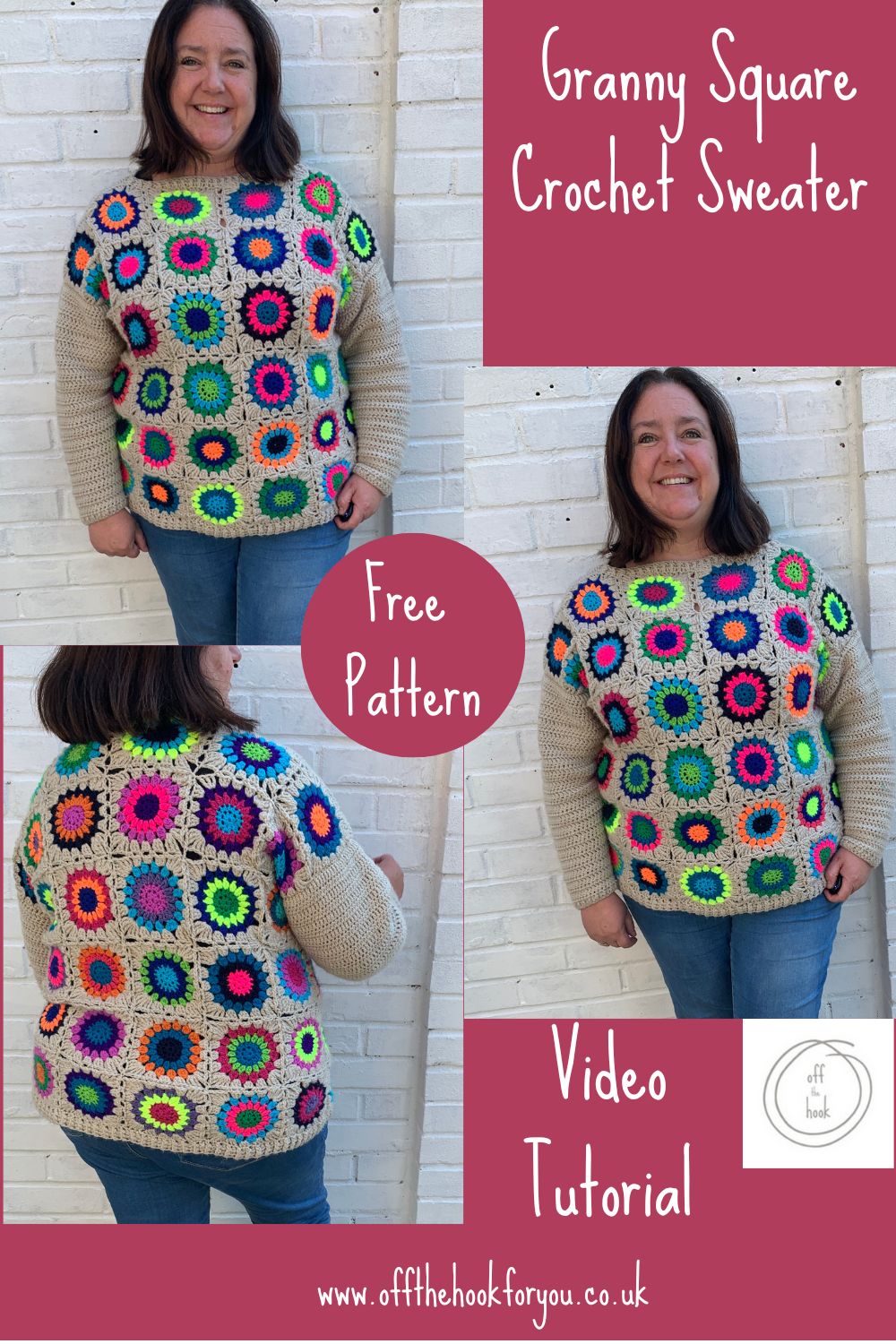 granny squares sweater free pattern