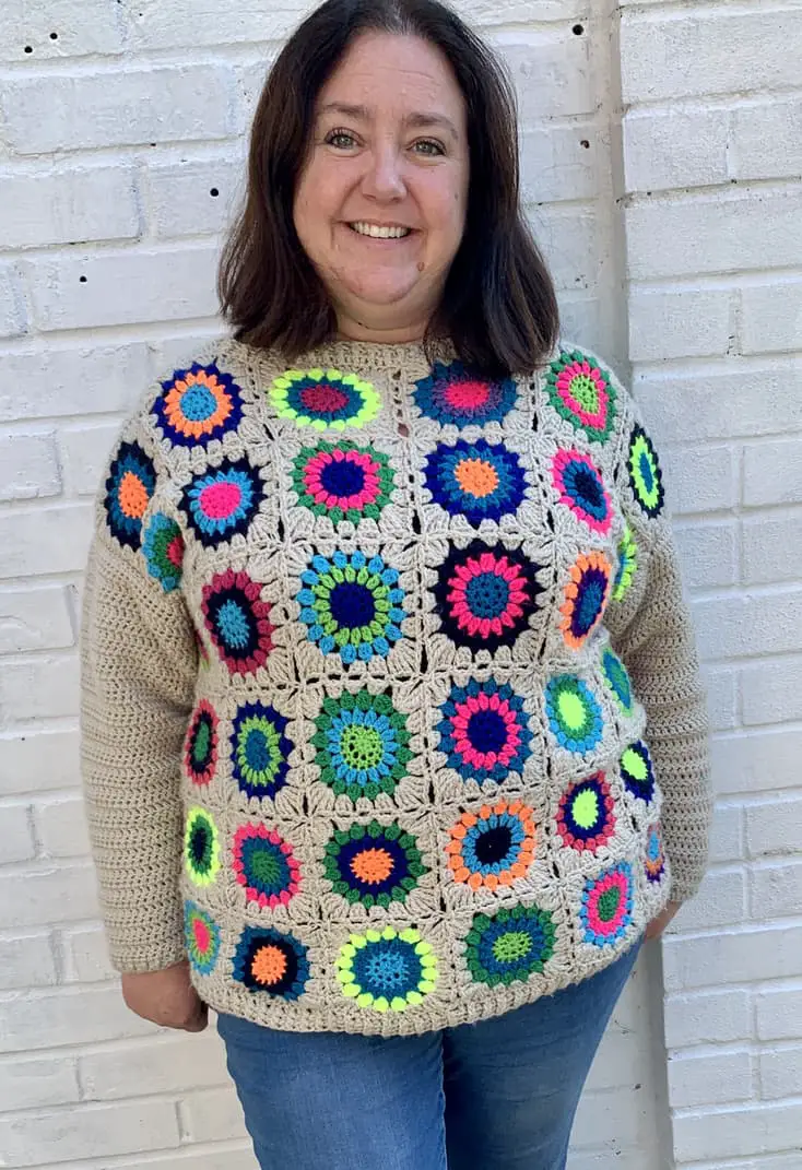 Starburst granny square sweater
