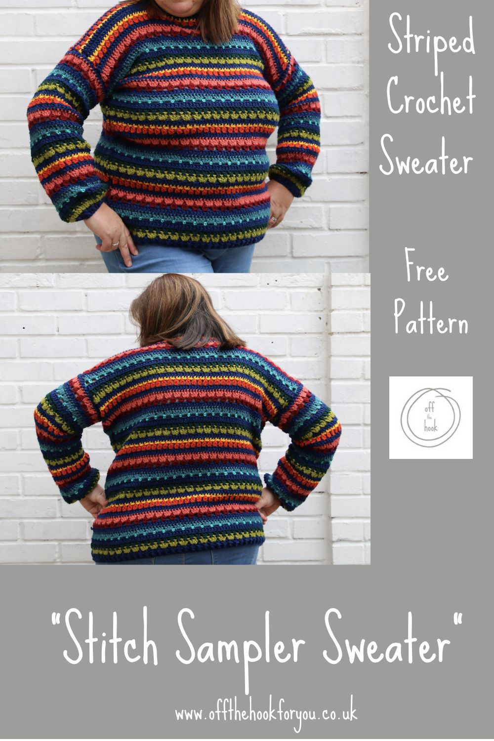 striped crochet sweater free pattern