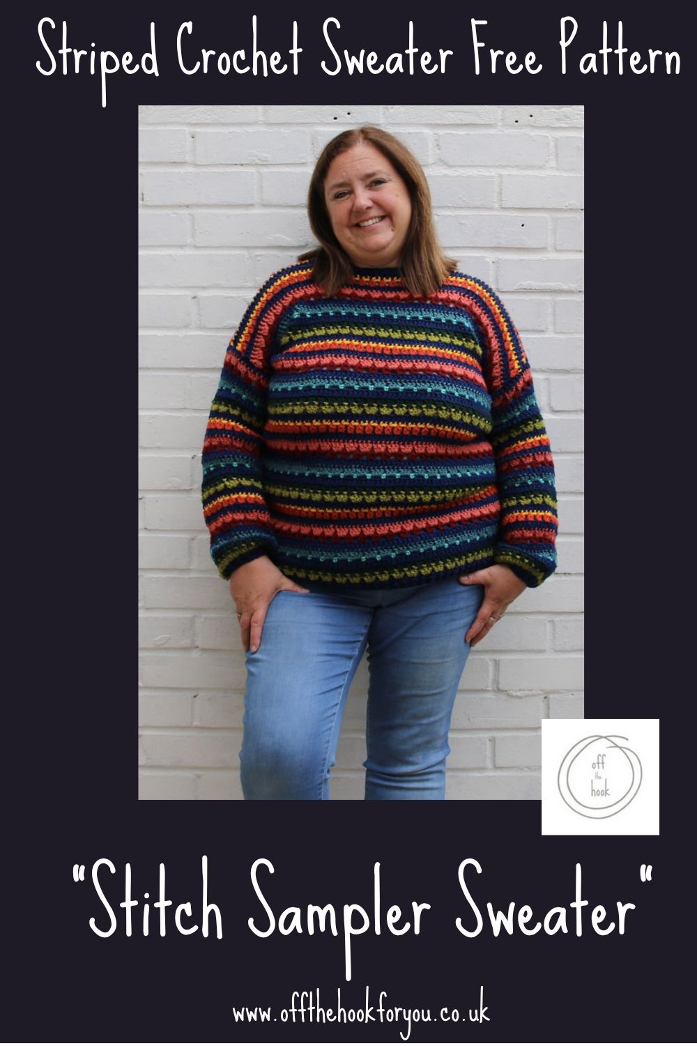 Striped crochet sweater free pattern