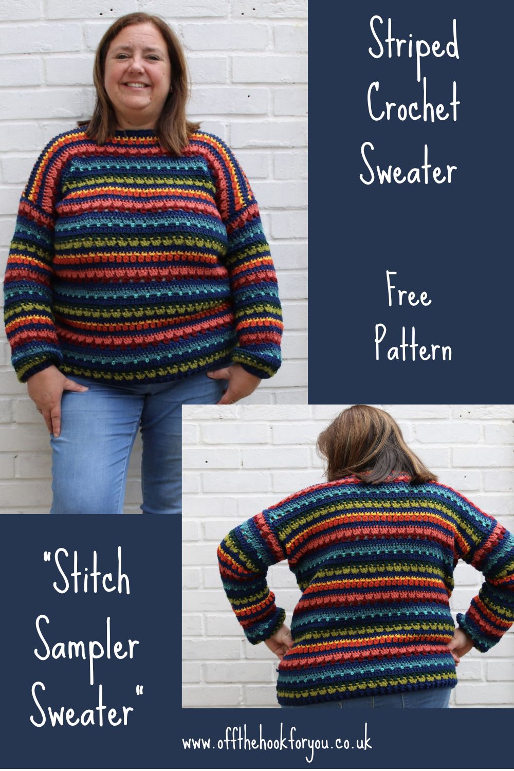 striped crochet sweater free pattern