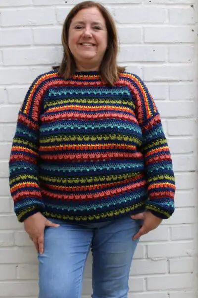 striped crochet sweater free pattern